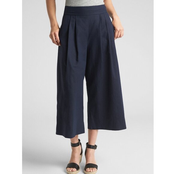 GAP High-Rise Linen pleated culotte crop - Picture 1 of 10